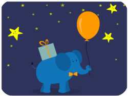 Birthday Elephant Orange Balloon