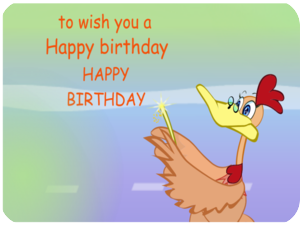 Happy Birthday Cartoon Bird