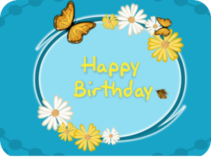 Birthday Butterflies Yellow Flowers