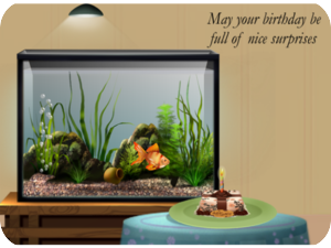 Birthday Aquarium Goldfish Cake