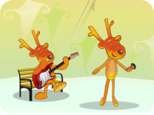 Playful Holiday Reindeer Duo