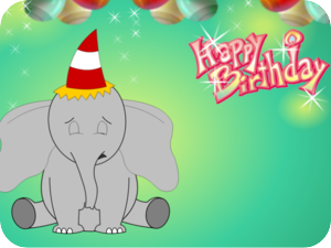 Sad Birthday Elephant Party Hat