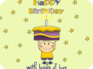 Birthday Cake Yellow Stars