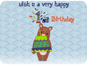 Happy First Birthday Bear Cake