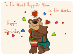 Birthday Hugging Bears Hearts