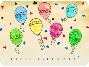 Birthday Colorful Balloons Celebration