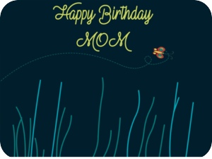Birthday Mom Butterfly Grass