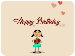 Birthday Girl Holding Flowers