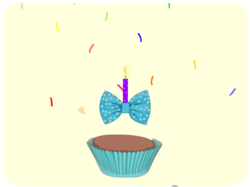 Birthday Cupcake Bowtie Candle