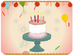 Birthday Cake Colorful Balloons