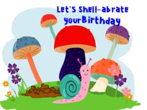 Birthday Snail Mushroom Garden