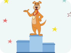 Celebratory Dog Winner Podium