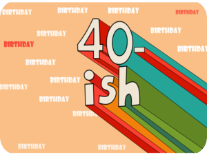 40Th Birthday Colorful Stripes