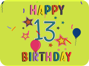 Happy 13Th Birthday Colorful Balloons