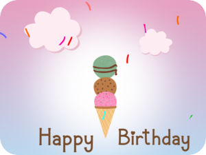 Happy Birthday Ice Cream Cone