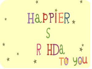 Happier Birthday Colorful Letters