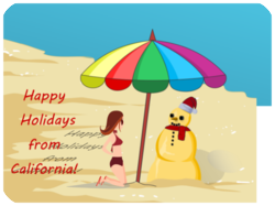 Holiday Beach Snowman Parasol