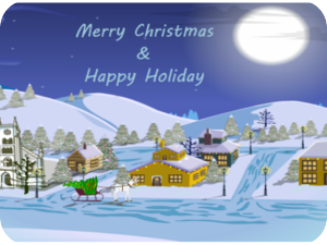 Merry Christmas Winter Snow Scene