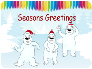 Seasonal Greetings Dancing Polar Bears