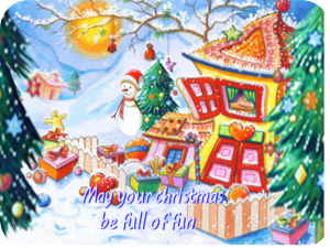 Christmas Snowman Colorful House