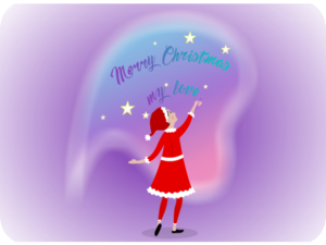 Christmas Santa Girl Stars