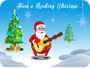 Rocking Christmas Santa Guitar V2