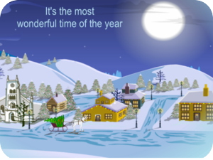 Winter Holiday Snowy Village