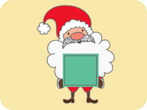 Santa Holding Green Sign