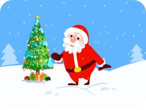 Christmas Santa Tree Snow