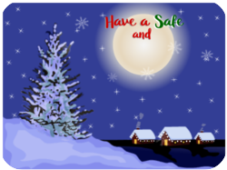 Safe Winter Holiday Moonlit Snow