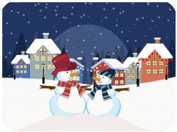 Snowmen Winter Holiday Love