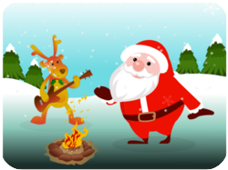 Santa Reindeer Campfire Christmas