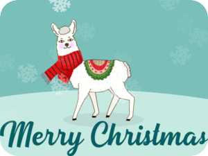 Merry Christmas Llama Scarf