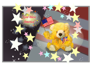Patriotic Bear America Stars