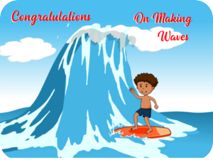 Congratulations Surfing Waves Kid