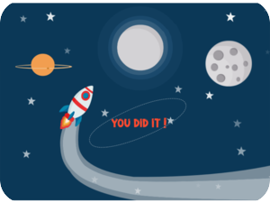 Space Themed Congratulations Rocket