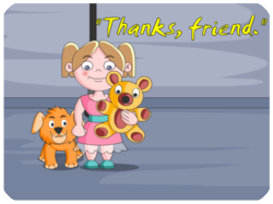 Thank You Friend Girl Dog Bear