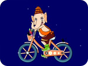 Playful Elephant Biking Fun