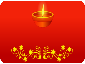 Diwali Diya Red Floral