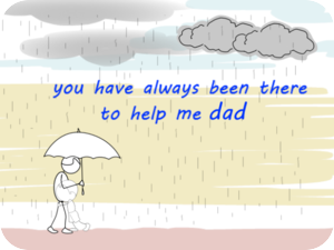 Supportive Father Rainy Day
