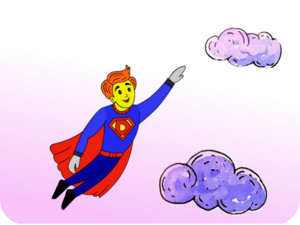Superhero Flying Clouds Fun