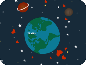 Space Love Earth Hearts