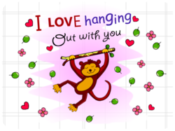 Funny Valentine Monkey Hanging