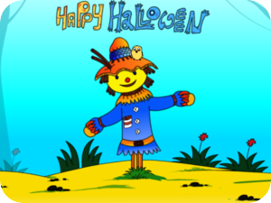 Happy Halloween Scarecrow Yellow