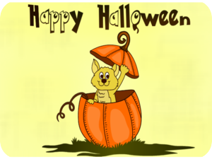 Happy Halloween Kitten Pumpkin