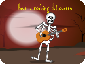 Rocking Halloween Skeleton Guitar