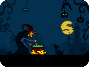 Spooky Halloween Witch Black Cat