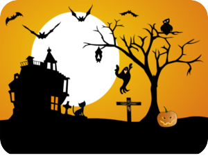 Halloween Haunted House Silhouette