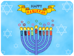Happy Hanukkah Menorah Stars