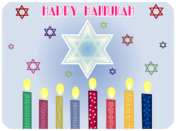 Happy Hanukkah Colorful Menorah